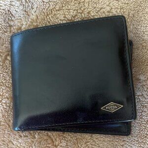 Fossil Men's Ryan Leather RFID-Blocking Bifold with Flip ID Wallet Black